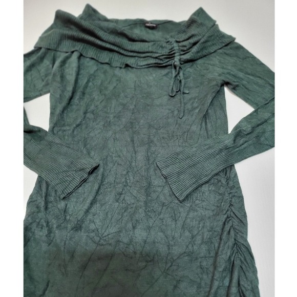 Maurices Tunic Top Off Shoulder Ruched Long Sleeve Green Medium - Picture 4 of 6